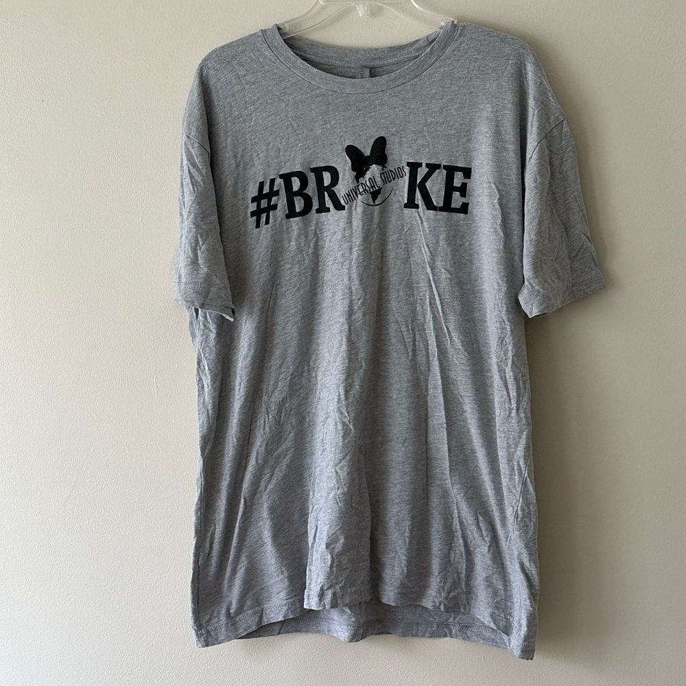 Next Level Apparel Short Sleeve Tee With Print Broke Universal Studio Color Gray